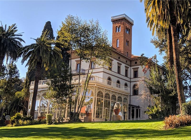Villa Blanc, the historic campus of Luiss Business School in Rome, surrounded by palm trees and gardens