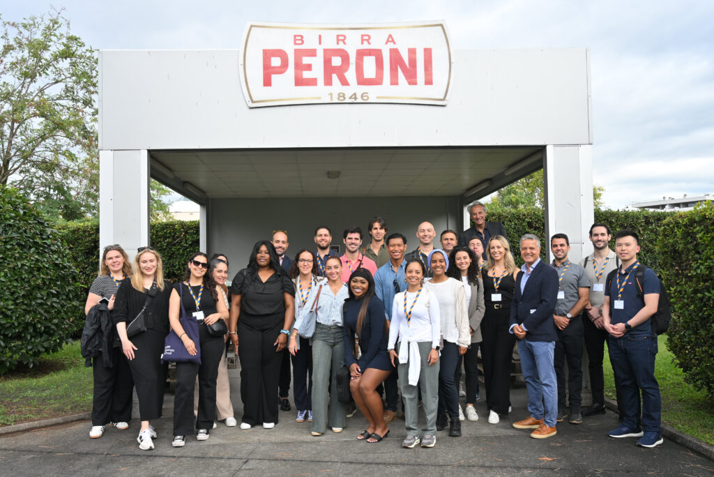 International Students under the Birra Peroni sign