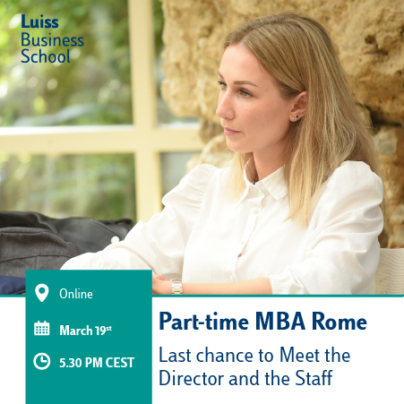 Part-time MBA Rome – Last Chance to Meet the Director and the Staff!