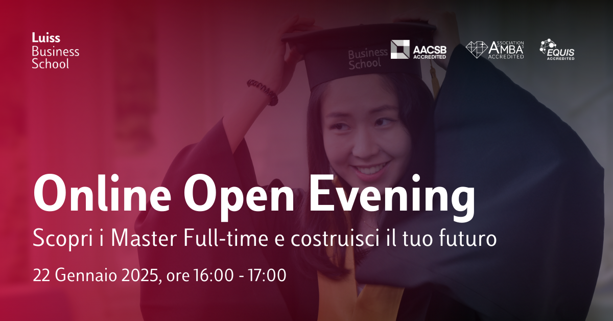 Online Open Evening: Scopri i nostri Master Full-time e costruisci il tuo futuro!