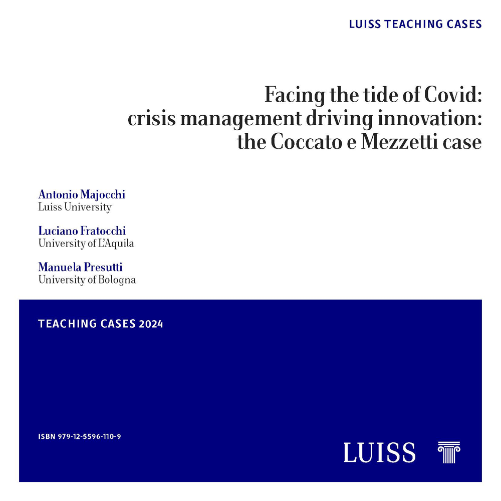 Facing the tide of Covid: crisis management driving innovation: the Coccato e Mezzetti case