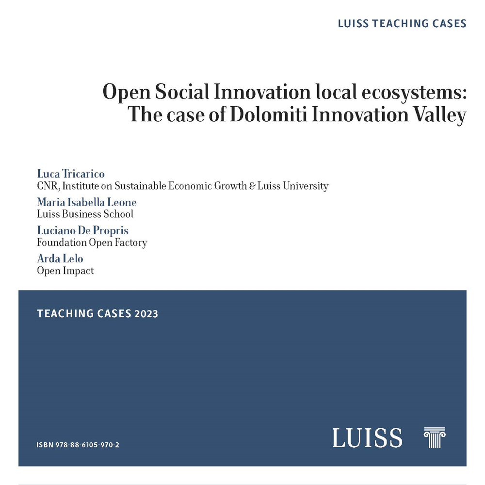 Open Social Innovation local ecosystems: The case of Dolomiti Innovation Valley
